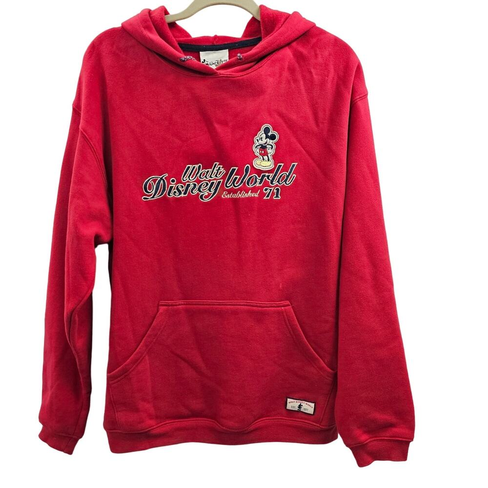 Walt Disney World Sweatshirt Hoodie Sweater Red 1971 Vintage Mickey Mouse